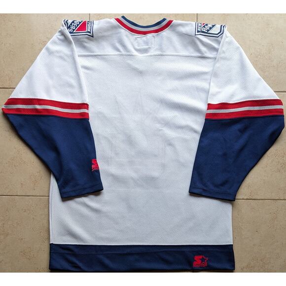 New York Rangers 1998-99 STARTER jersey White Liberty Alt M NHL hockey vintage - Picture 5 of 7